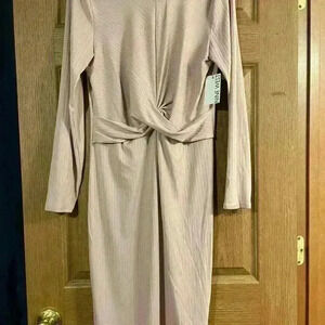 Nine West Midi Dress Cream size Large NWT